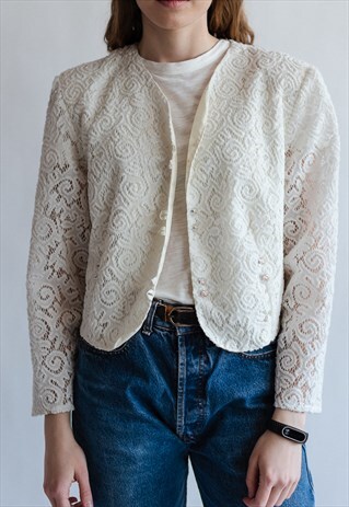 VINTAGE 70S BOHO JACKET IN LACE
