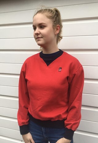 WOMENS VINTAGE 80S RALPH LAUREN SWEATSHIRT POLO BEAR TOP