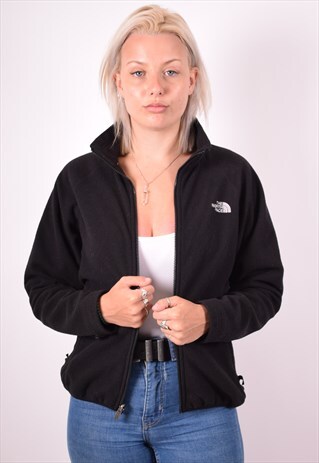 THE NORTH FACE WOMENS VINTAGE FLEECE JACKET SMALL BLACK 90S