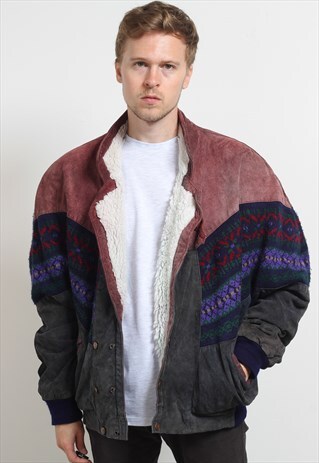 VINTAGE AZTEC FLEECE LINED FESTIVAL JACKET