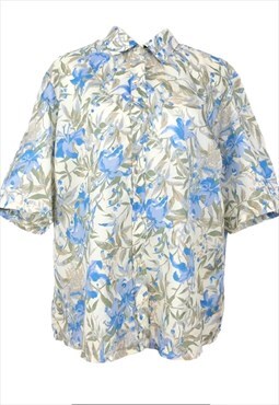Vintage Hawaiian Shirt 70s Bohemian Tropical Safari Festival