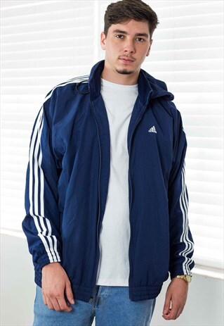 VINTAGE ADIDAS HOODIE JACKET LOGO 90S L 23