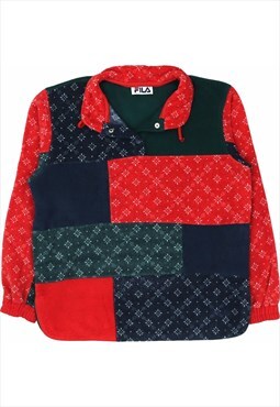 Fila 90's Quarter Button Fleece Sweatshirt Large (missing si