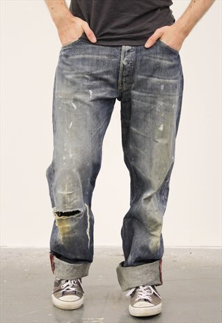 VINTAGE BLUE LEVI'S PAINT 751 JEANS