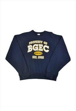 Vintage BGEC Bobcats Sweatshirt Navy Small