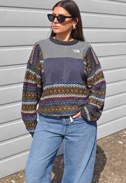 90's vintage The North Face reworked abstract pattern knit 