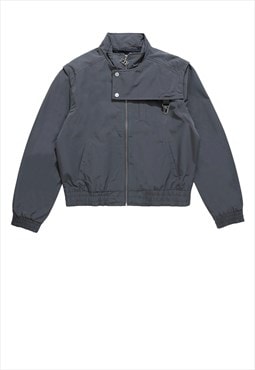 Gorpcore grunge jacket detachable utility bomber in grey
