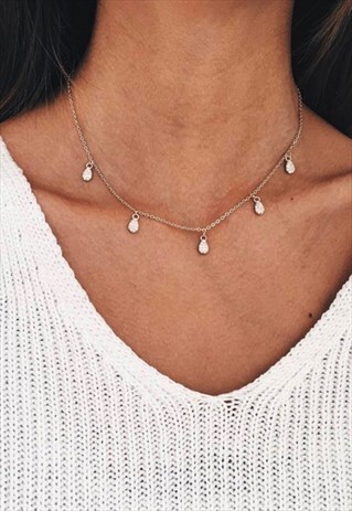 CZ GOLD DROP NECKLACE