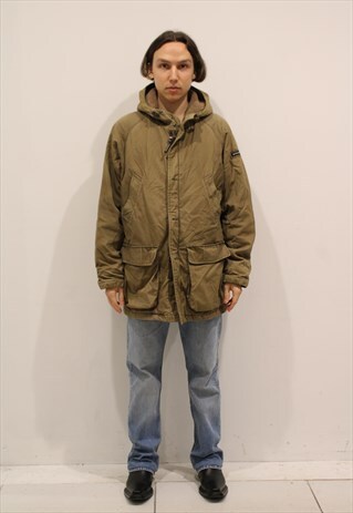 KHAKI WOOLRICH HOODED PARKA