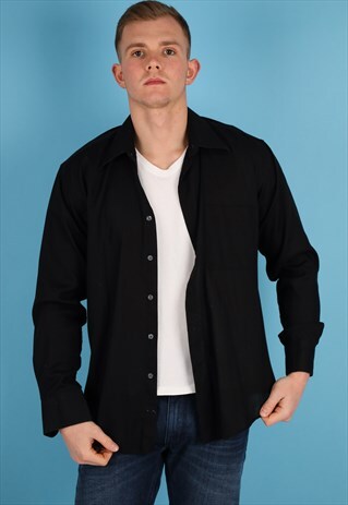 VINTAGE YVES SAINT LAURENT SHIRT IN BLACK NS170