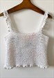 HANDMADE RECYCLED CROCHET MULTI FLOWER COLORFUL BLOUSE TOP