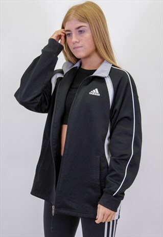 VINTAGE ADIDAS SHELL JACKET IN BLACK MEDIUM