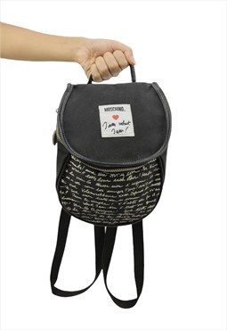 Vintage 90s Moschino black printed mini backpack