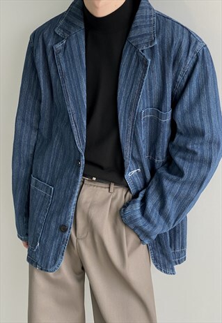 MEN'S STRIPED DENIM JACKET A VOL.2
