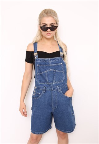 VINTAGE 90S BLUE SHORT DENIM DUNGAREES