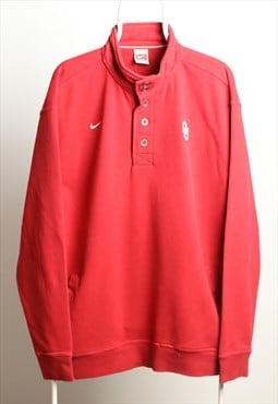 Oklahoma Vintage Nike 1/4 buttons Logo Sweatshirt Red XL
