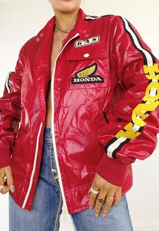 VINTAGE Y2K GAS RACER JACKET LIGHTWEIGHT HONDA BIKER 00S