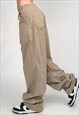 VINTAGE 00S STONE HARBOUR BEIGE CARGO BAGGY TROUSERS