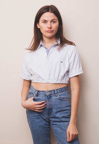 TOMMY HILFIGER CROP ELASTIC POLO