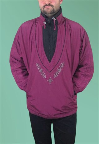 Vintage Ski Jacket 90s Ski Jacket Patterned Funky Colourful