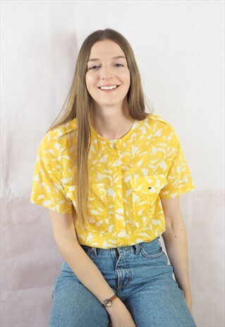 VINTAGE YELLOW SUMMER BLOUSE