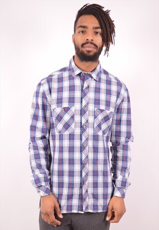 LACOSTE MENS VINTAGE SHIRT LARGE MULTI CHECK 90S