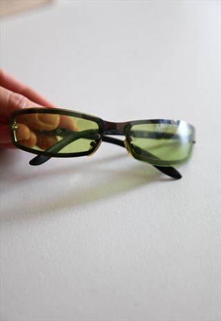 VINTAGE DARK CHROME FRAME, GREEN LENSES