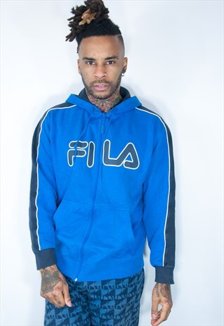 VINTAGE FILA HOODIE BLUE