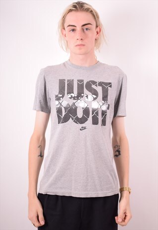 NIKE MENS VINTAGE T-SHIRT TOP SMALL GREY 90S