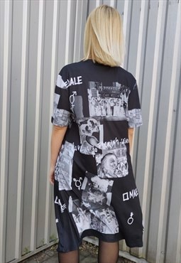 Pride grunge dress LGBT love is love baggy gay dress black