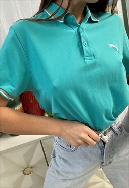90's retro PUMA athleisure sports polo t-shirt tee