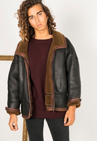 VINTAGE 80S WINTER SHEEPSKIN COAT / R003