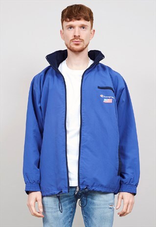VINTAGE 80'S BLUE CHAMPION USA SPORTS JACKET