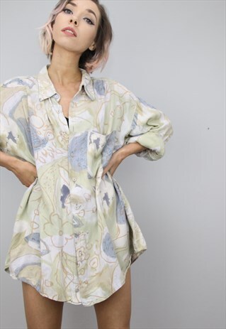 VINTAGE 80S/90S OVERSIZED PATTERNED SHIRT