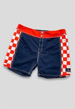 Vintage Quiksilver Checkered Board Shorts Swimming Trunks 30