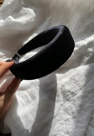 BLACK CHUNKY VELVET FOAM VOLUME HEADBAND