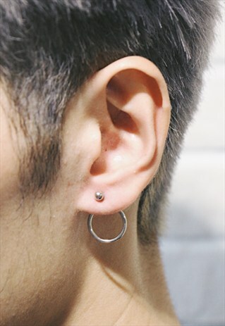 HOOP AND STUD EARRINGS - SILVER