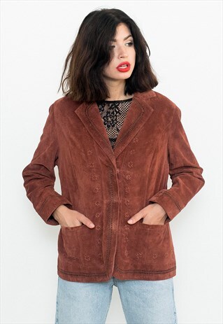 BROWN SUEDE LEATHER JACKET