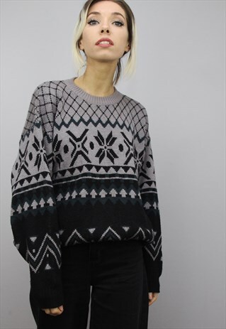 VINTAGE OVERSIZED PATTERNED JUMPER