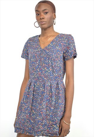 VINTAGE 90S BLUE FLORAL SKORT PLAYSUIT