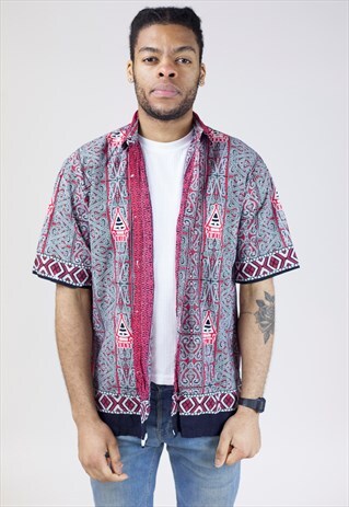 VINTAGE 90S TRIBAL PATTERNED SHIRT