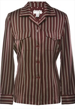 Striped Dark Brown Shirt - M