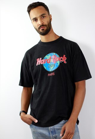 BLACK HARD ROCK CAFE T-SHIRT HARD ROCK CAFE PARIS