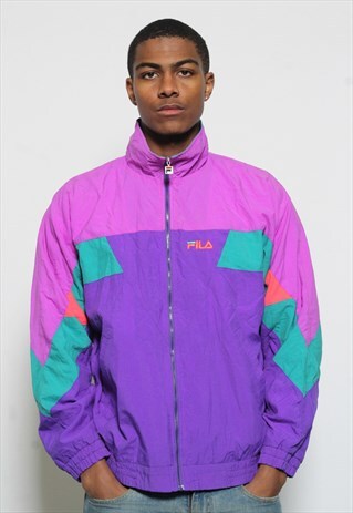VINTAGE FILA LOGO TRACK JACKET PURPLE