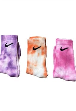 Nike custom tie dye socks triple pack   - unisex 