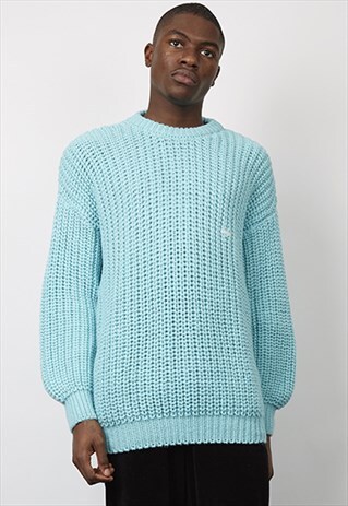 VINTAGE 90'S LEVI'S BLUE CHUNKY KNIT JUMPER