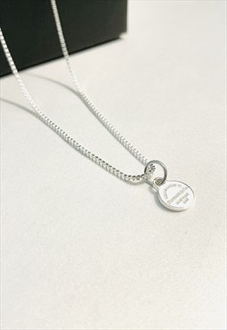 Tiffany and Co. 925 Silver Circle Pendant on Chain/Necklace