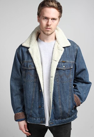 VINTAGE WRANGLER DENIM SHERPA JACKET