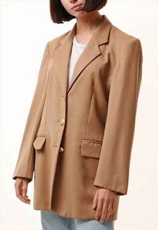 80S VINTAGE WOOL OVERSIZED BLAZER JACKET 1100
