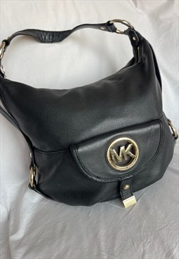 Vintage Black Mk Leather Shoulder Bag